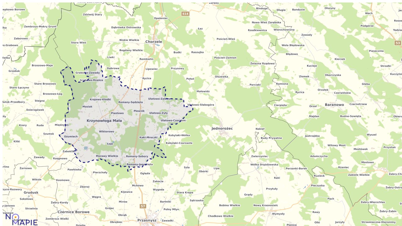 Mapa uzbrojenia terenu Krzynowłogi Małej